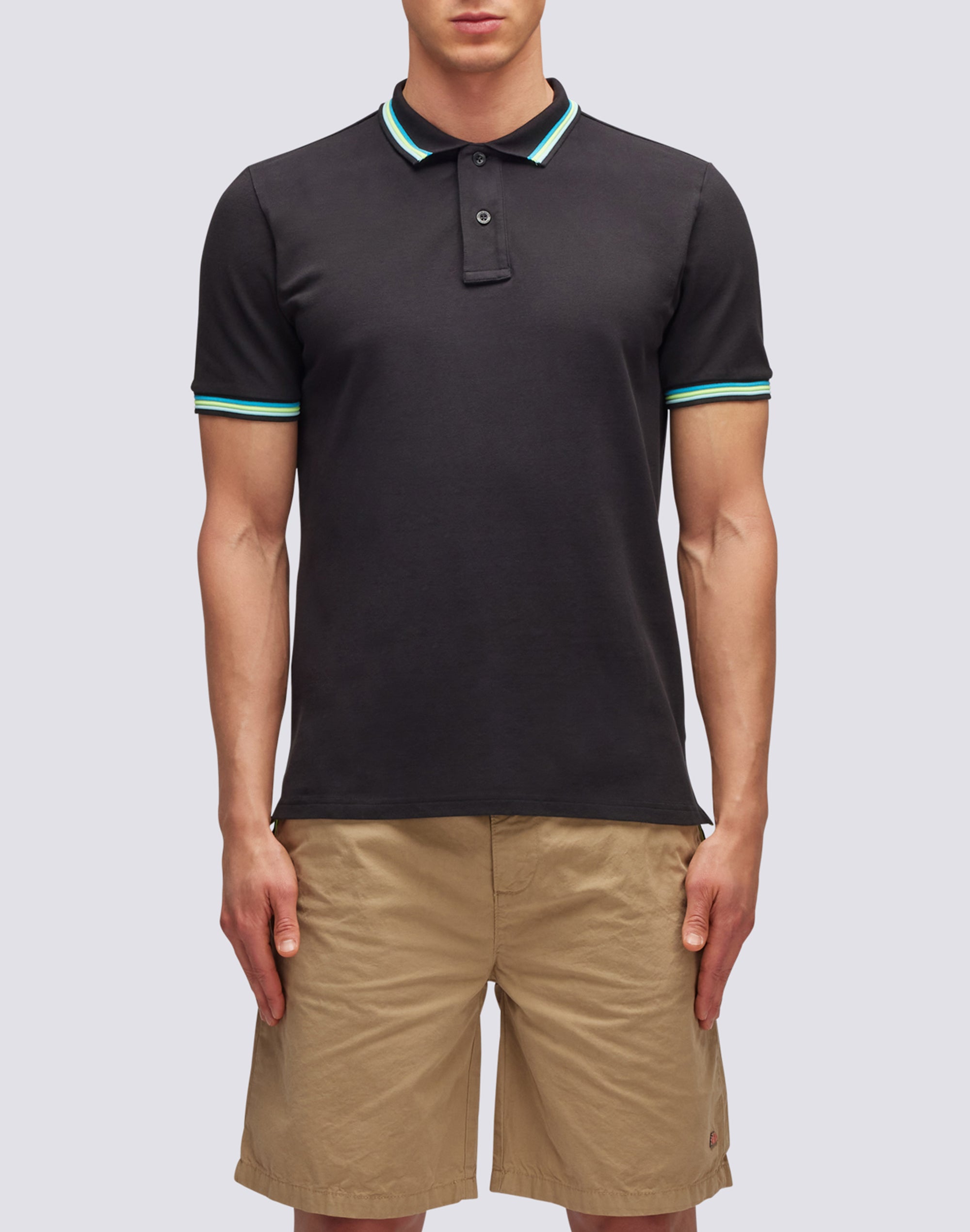 SUNDEK POLO UOMO IN COTONE PIQUET CON DETTAGLI TRICOLOR