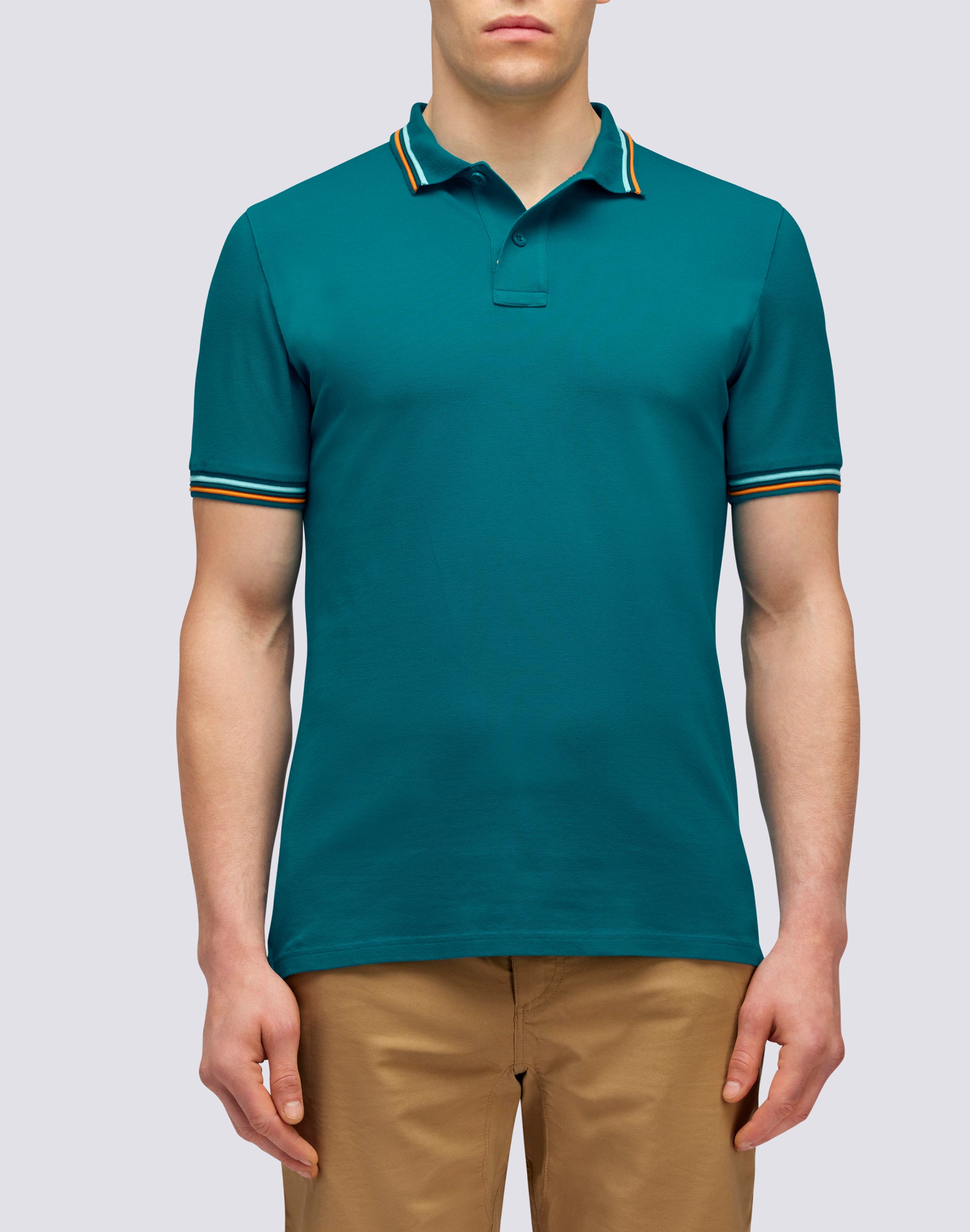 SUNDEK POLO UOMO IN COTONE PIQUET CON DETTAGLI TRICOLOR