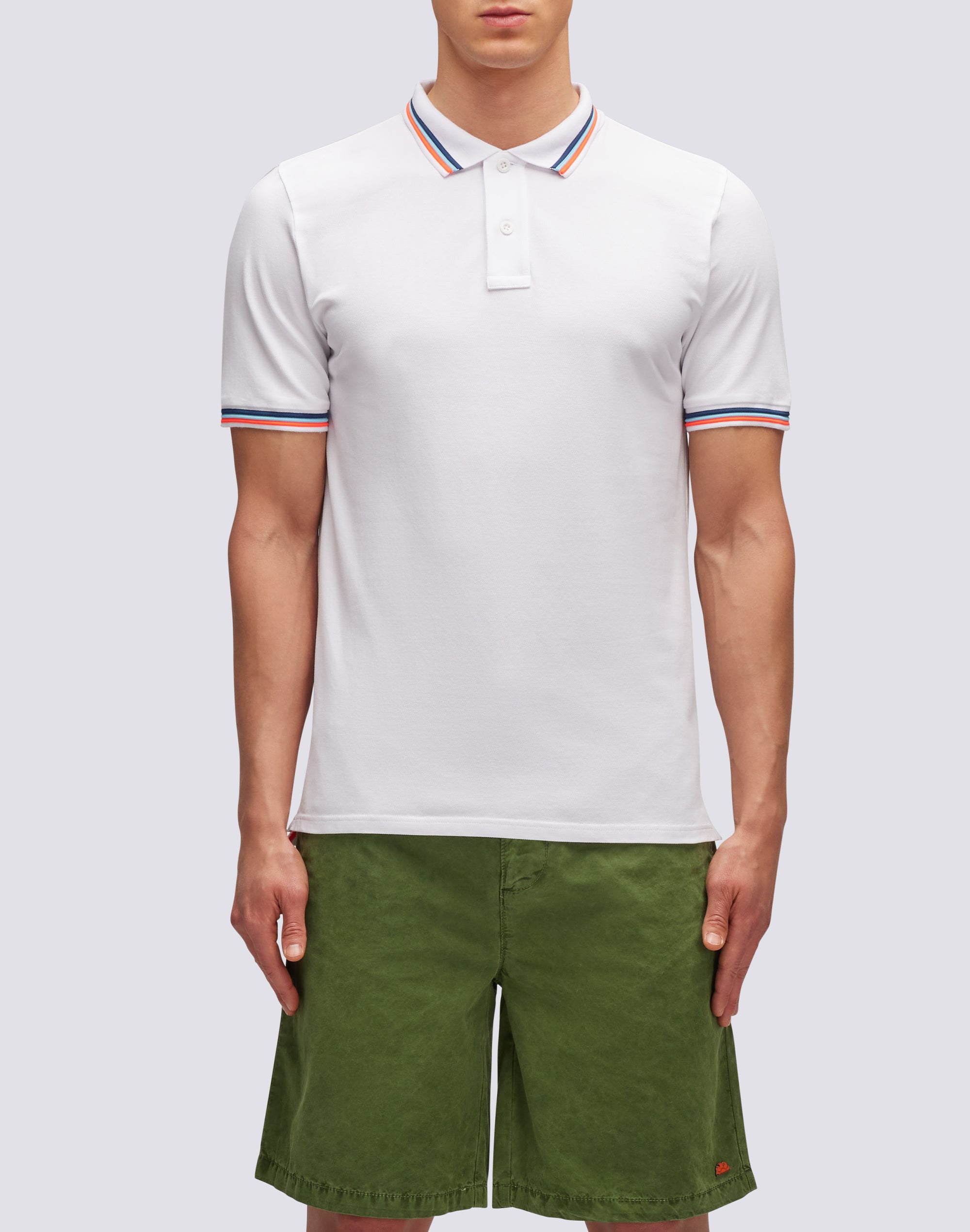 SUNDEK POLO UOMO IN COTONE PIQUET CON DETTAGLI TRICOLOR