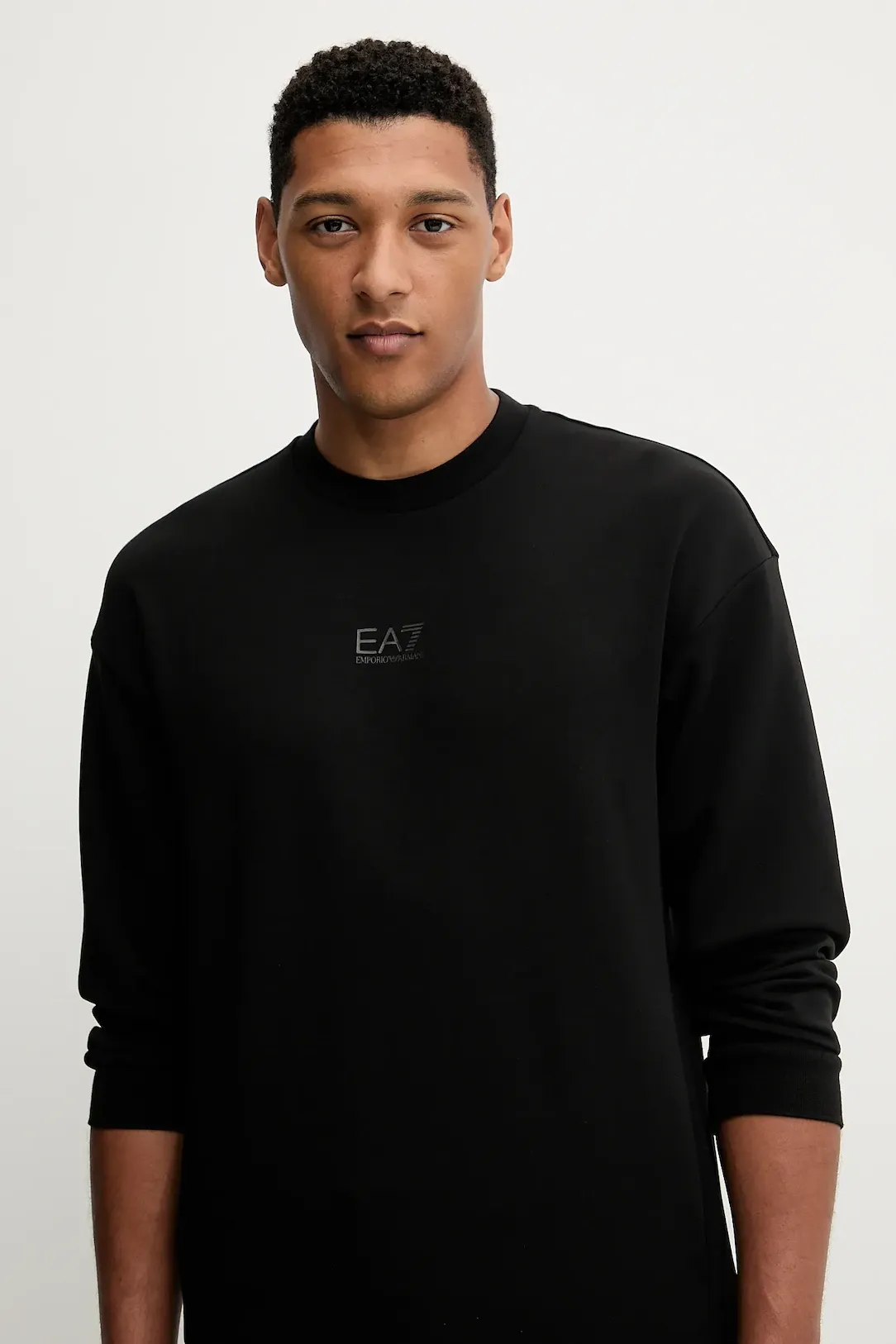 EMPORIO ARMANI FELPA GIROCOLLO IN COTONE E TESSUTO TRASPIRTANTE VENTUS7