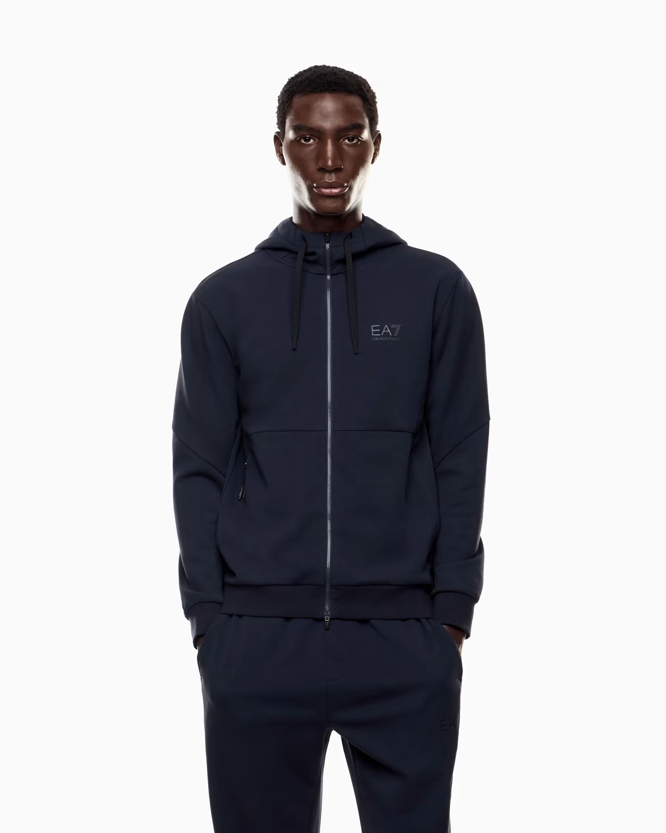 EMPORIO ARMANI FELPA IN COTONE CON CAPPUCCIO IN TESSUTO TECNICO NATURAL VENTUS7 - immagine 4