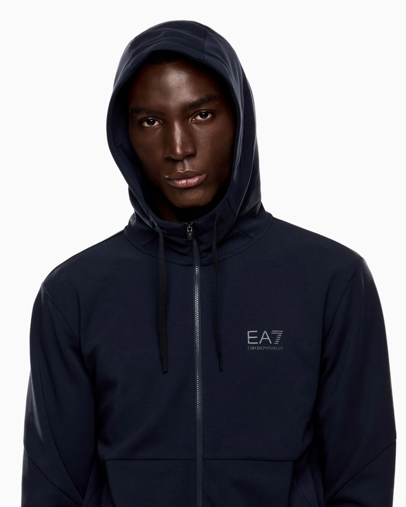 EMPORIO ARMANI FELPA IN COTONE CON CAPPUCCIO IN TESSUTO TECNICO NATURAL VENTUS7 - immagine 5