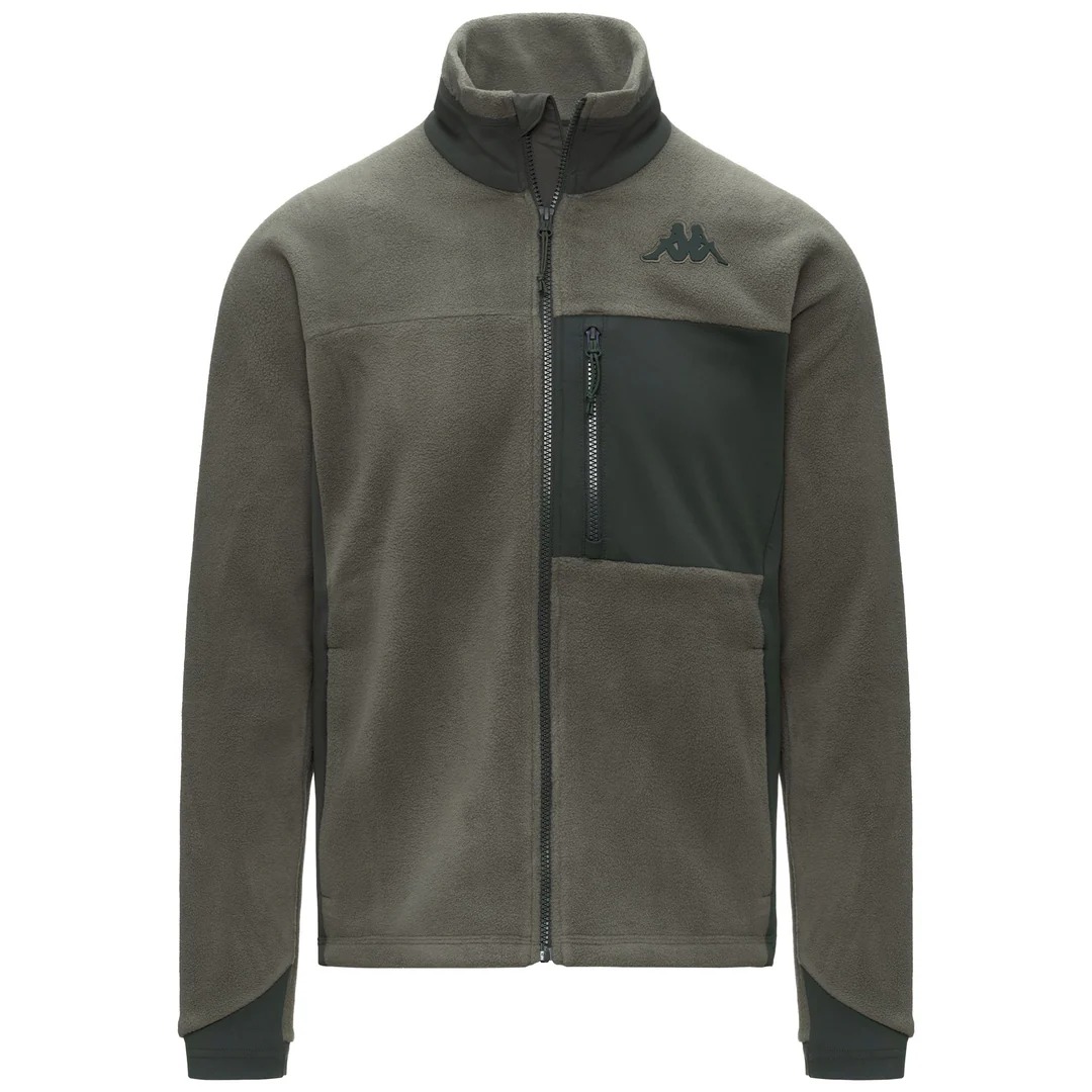 KAPPA PILE UOMO 672 FULL ZIP VERDONE MILITARE