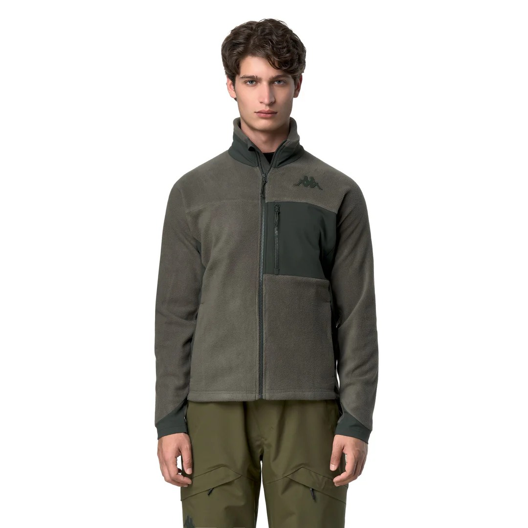 KAPPA PILE UOMO 672 FULL ZIP VERDONE MILITARE - immagine 4