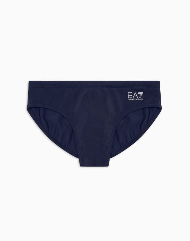 EMPORIO ARMANI COSTUME DA BAGNO SLIP BLU CON LOGO